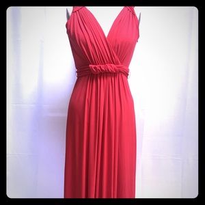 Long Red Calvin Klein Dress - 4